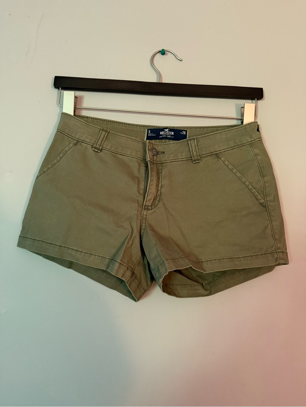 Hollister Olive Women's Casual Cotton Shorts